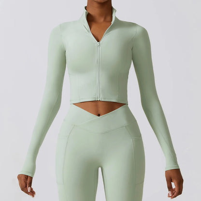 Aura Crop Zip Jacket - Mindful Living