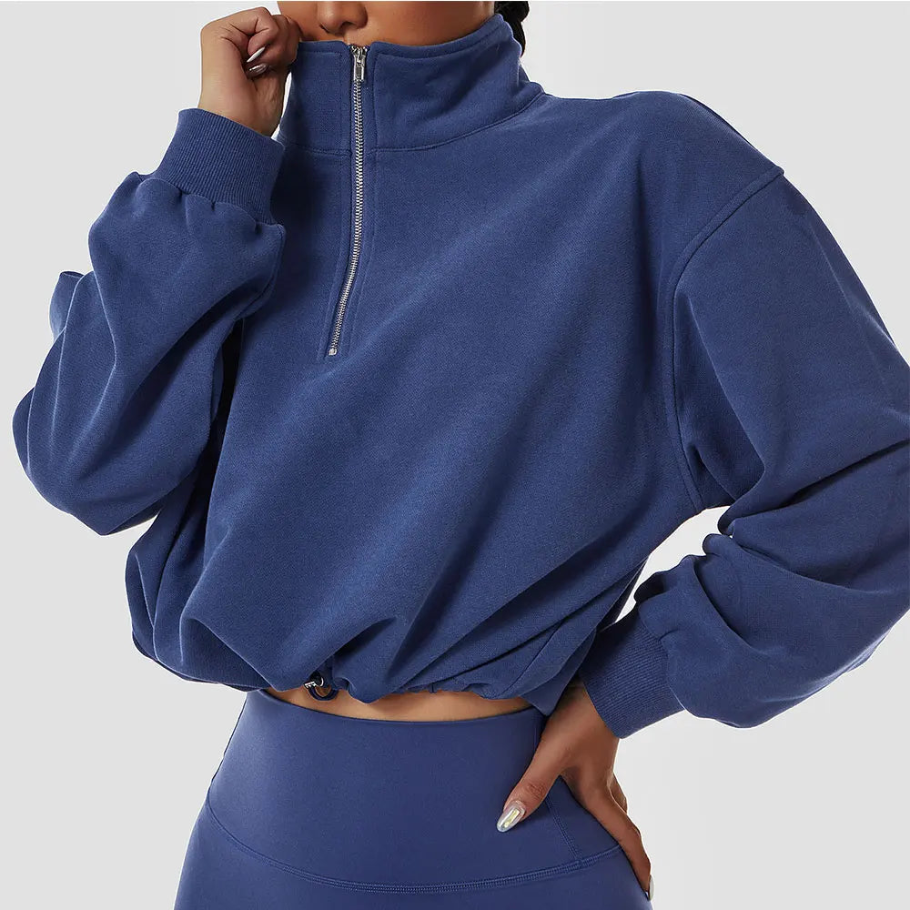 Cropped 1/4 Zip Sweater