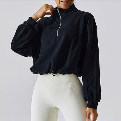 Cropped 1/4 Zip Sweater